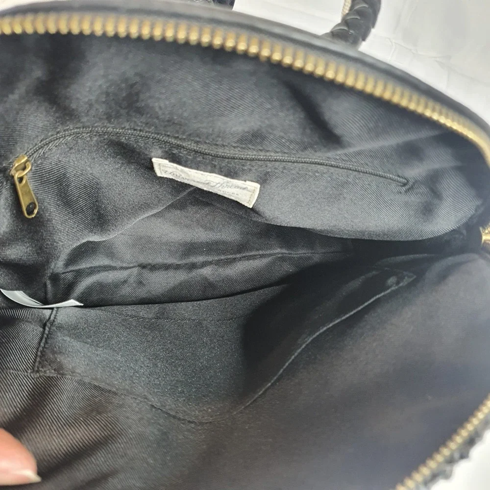Universal Thread Black Woven Mini‎ Backpack Faux Leather Straps